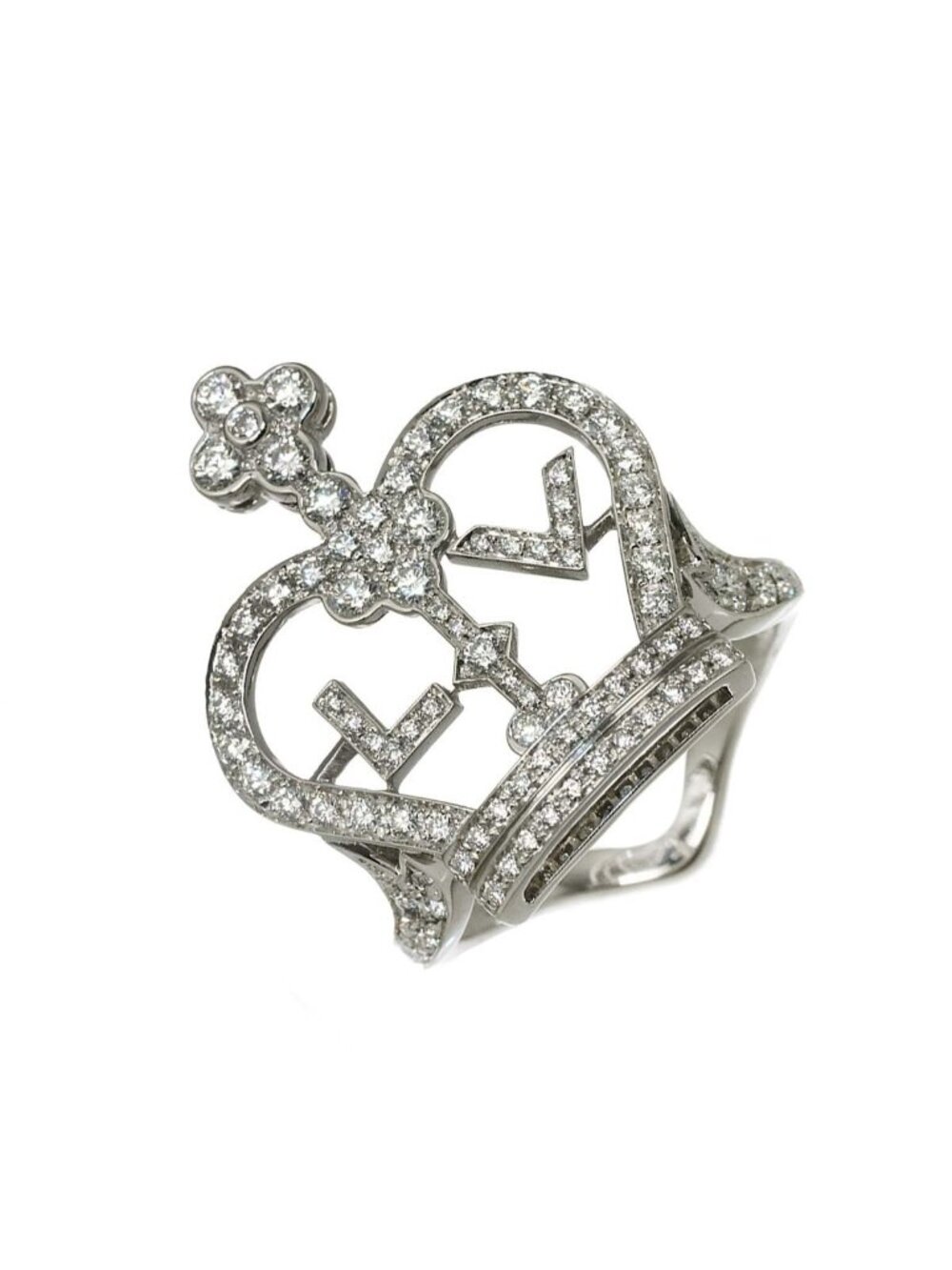 Louis Vuitton Bague Crown 54 Ring Diamond 18k White Gold